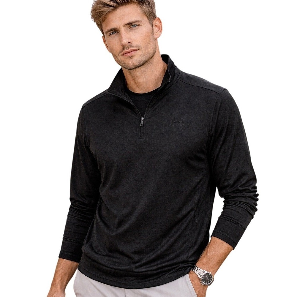 Under Armour Pullover Black Quarter Zip‎ Fleece Lined Loose Fit - XL